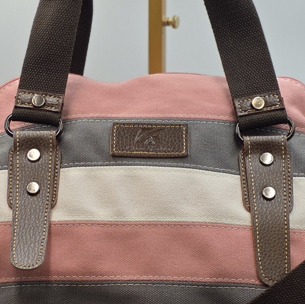 Canvas Multi Colored Stripe  Women's Bag With Crossbody Strap EUC - Picture 12 of 12